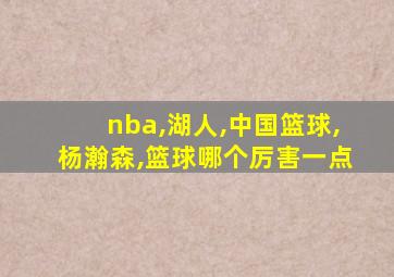 nba,湖人,中国篮球,杨瀚森,篮球哪个厉害一点
